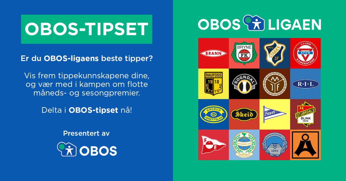 Oppsettet For OBOS ligaen 2023 Er Klart