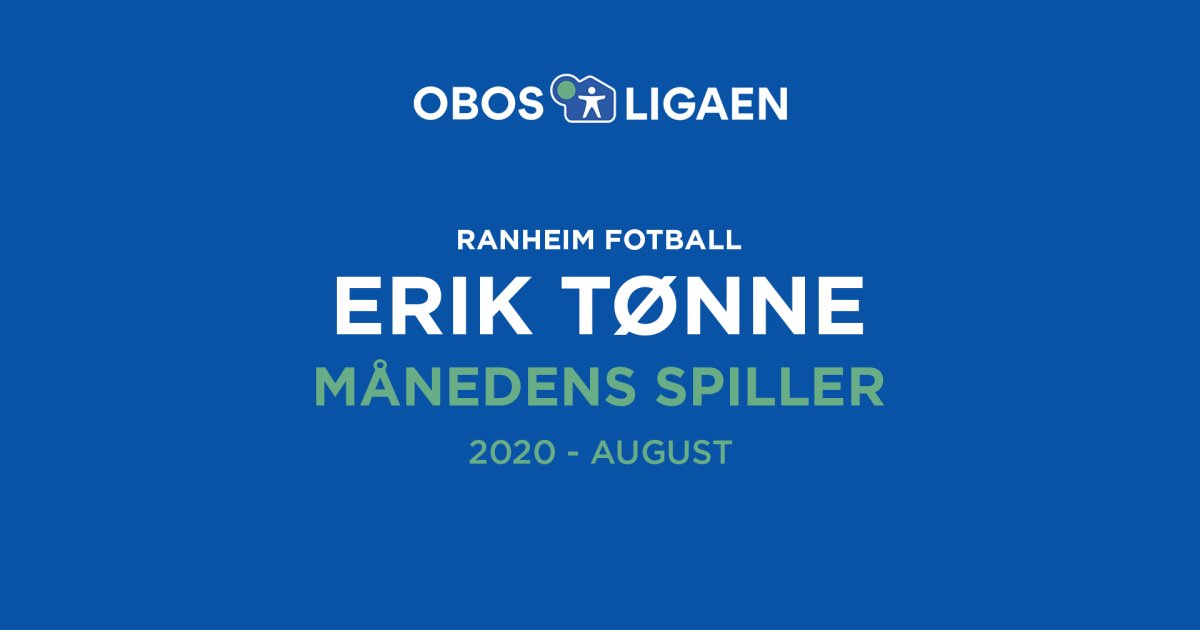 Erik Tønne er månedens spiller i august / OBOS-ligaen